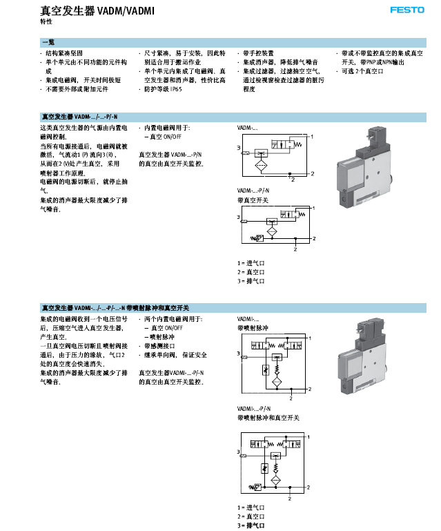 vadmi-45-p 162524德国festo费斯托真空发生器