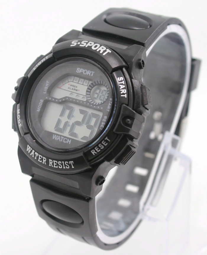 福建莆田89-sport黑白屏七彩夜光儿童电子表手表批发 时尚新款手表