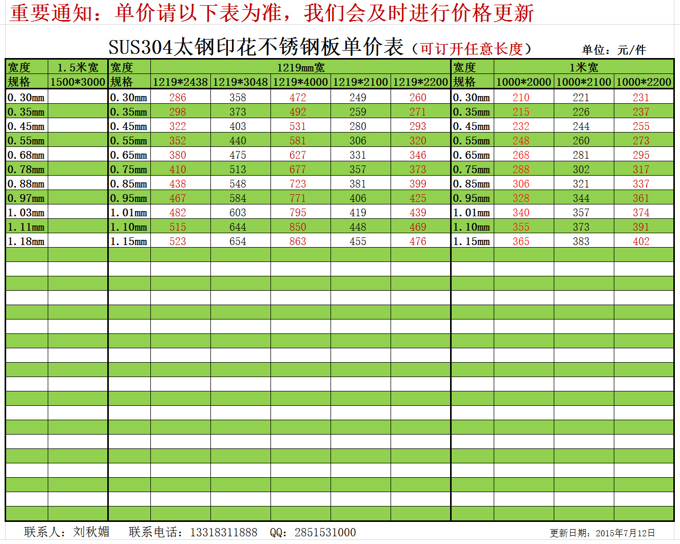 不锈钢花板价格及图片图片