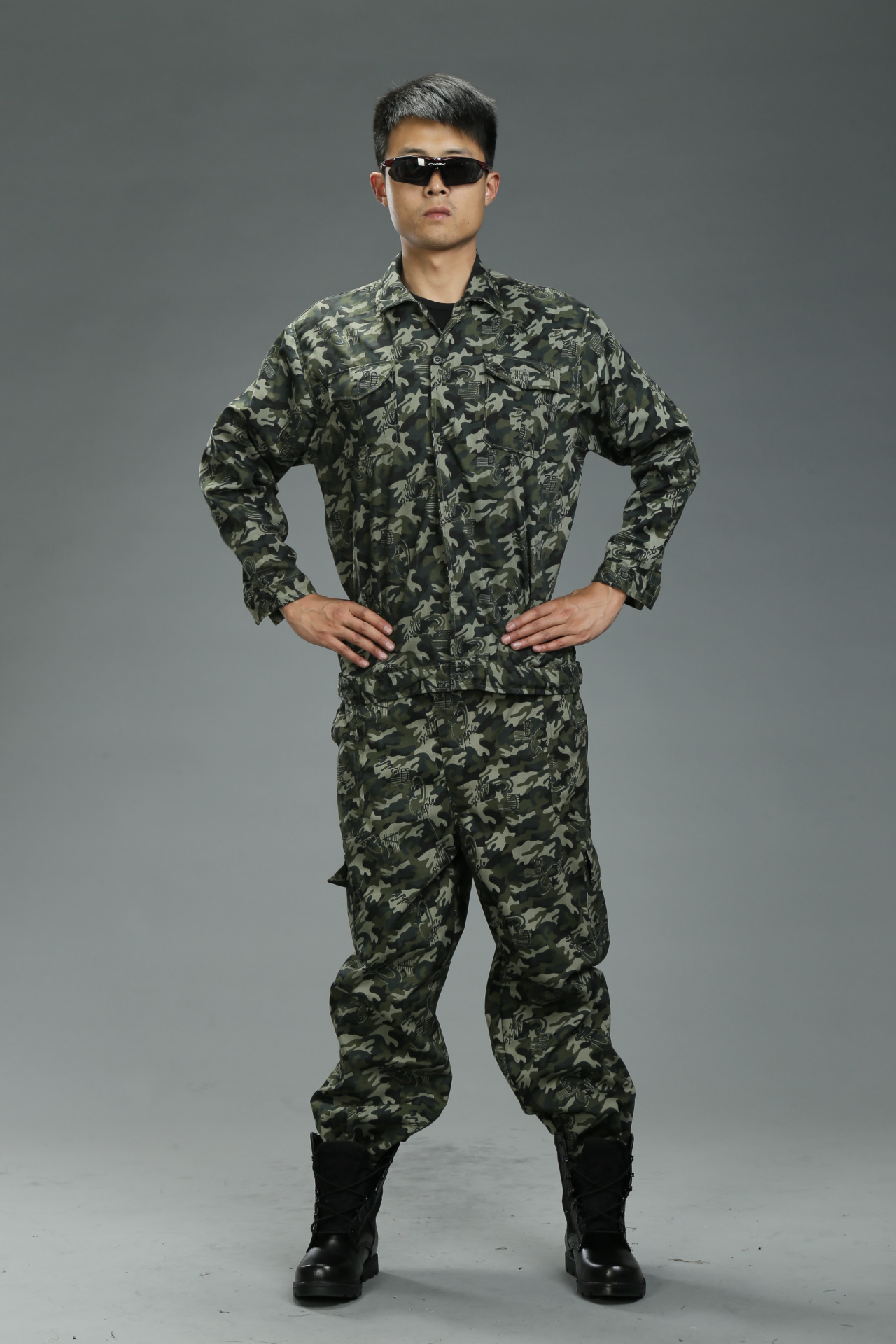 户外工装迷彩服套装 野战军迷彩服男 长袖丛林拓展作训服 可定制