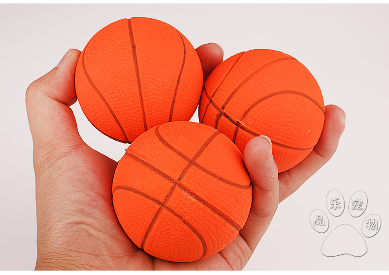 6cm 弹力球 实心小篮球 耐咬宠物玩具 狗狗弹力球 训狗玩具