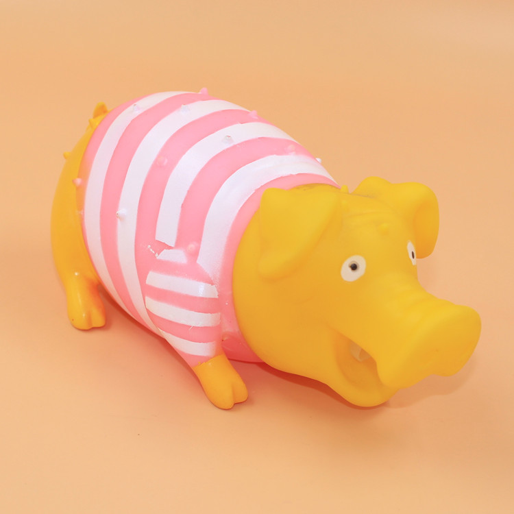 f627条纹猪大号 厂家直销发泄嚎叫猪 减压整蛊搞笑玩具180