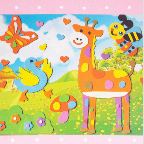 2015新款贴画贴纸 幼儿园儿童diy手工制作玩具 eva立体益智拼图