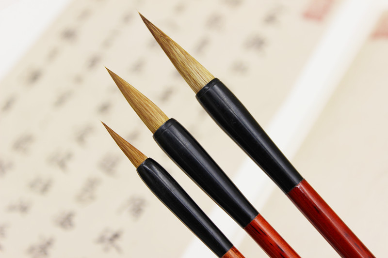 厂家自销批发订做红木正宗纯狼毫毛笔学生狼尾毛笔书法小楷抄卷经