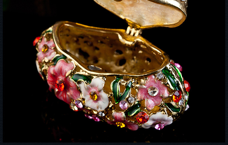 情人节创意礼物送女生实用礼品 镶钻珐琅彩绘金属工艺品家居摆件