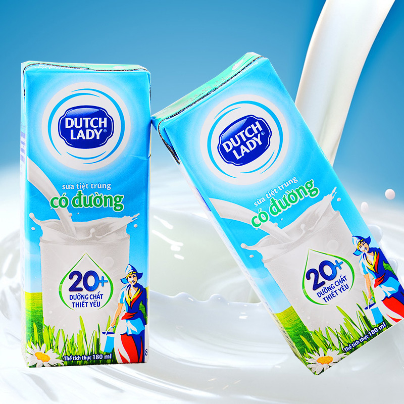 进口荷兰 dutch lady子母奶纯牛奶 原味180ml