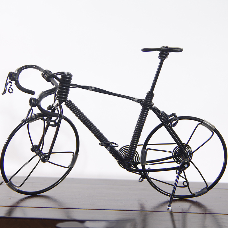 纯手工编制公路车 漆包线铝丝自行车 骑友礼物 金属工艺品自行车