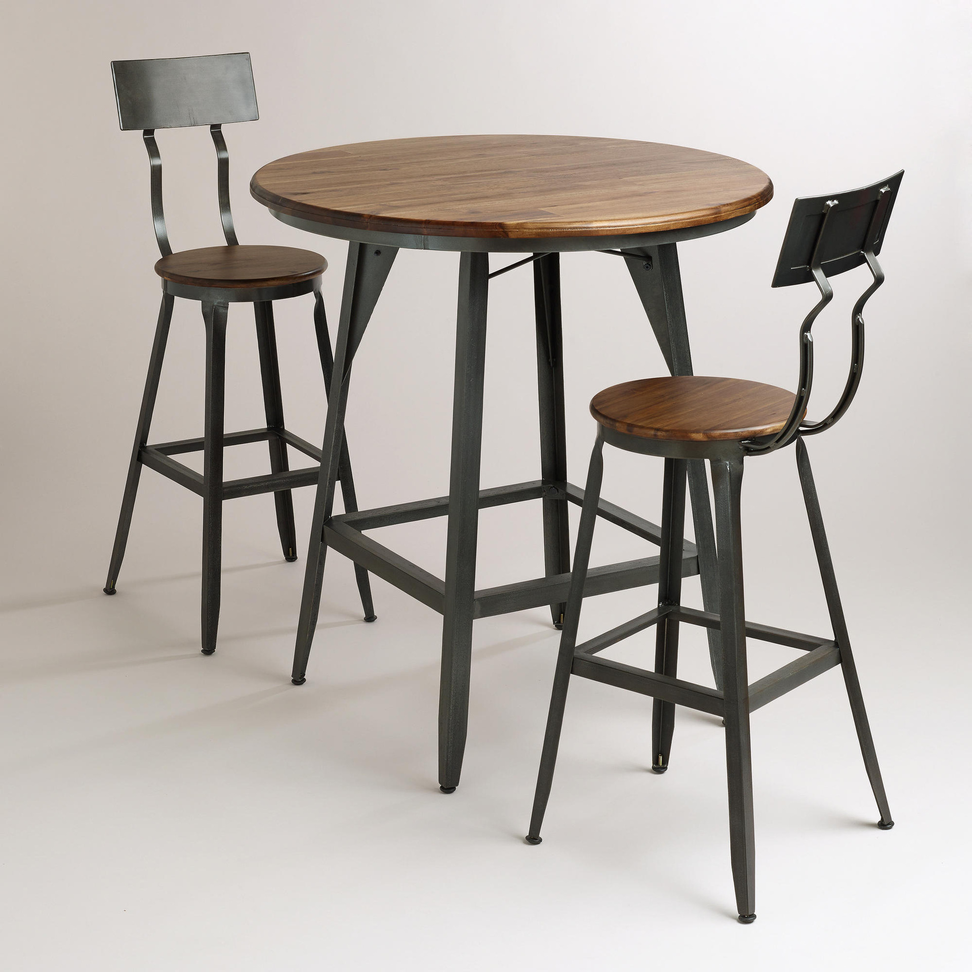复古实木餐桌椅组合户外圆形咖啡厅小型实木桌椅组合休闲成套桌椅