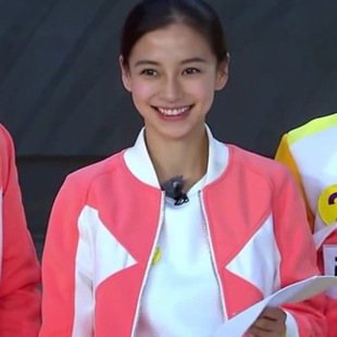 奔跑吧兄弟跑男衣服明星同款情侣装女杨颖拼色休闲卫衣开衫外套