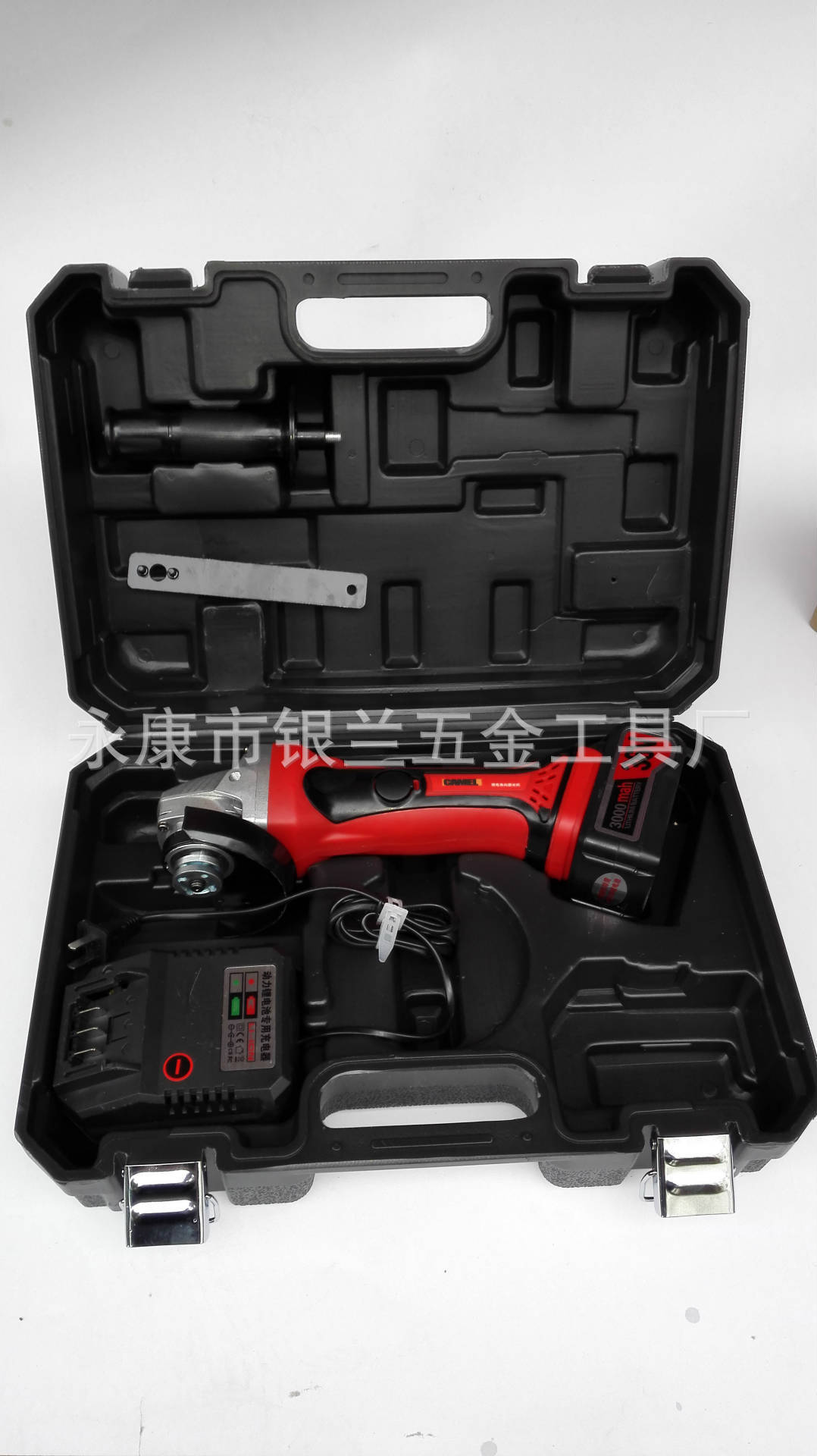 工厂直销锂电充电角磨机 无绳永康电动工具