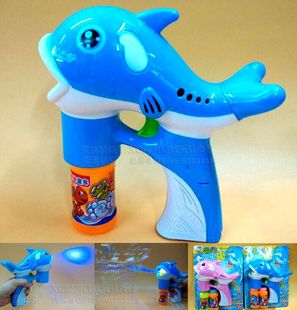 正品精灵狗电动玩具批发全自动带灯光音乐大号泡泡枪 赠泡水2瓶