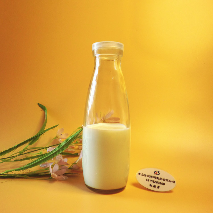 新款250ml密封玻璃鲜奶瓶饮料瓶奶茶瓶牛奶瓶鲜奶吧专用奶瓶带盖