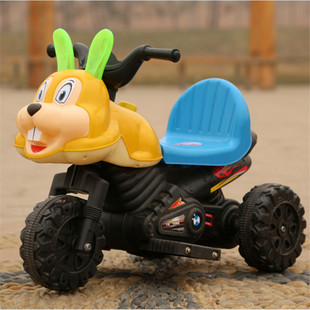新款厂家直销新款儿童电动三轮车电动三轮摩托车兔子头摩托童车