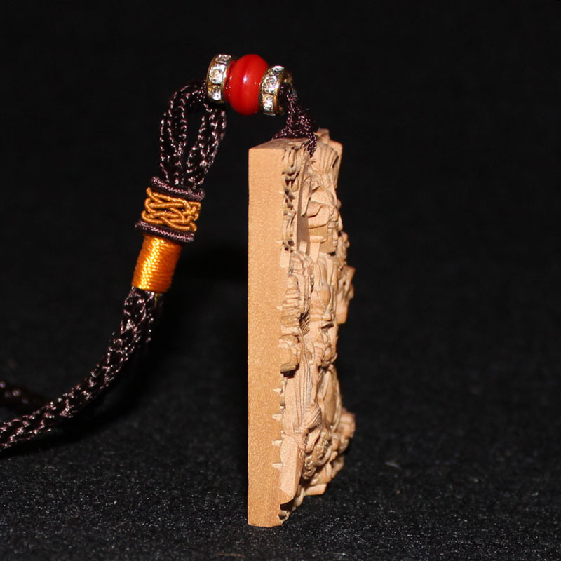 收藏级 精致双面雕刻 老山檀香461无事牌 常胜将军车饰挂件 批发