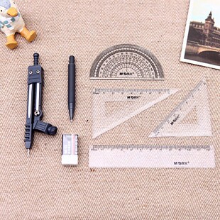 【尺子】学生考试必备 几何绘图圆规直尺七件套