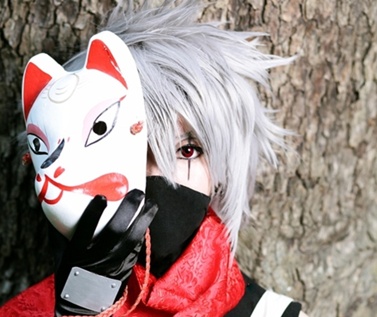 动漫面具 火影忍者 木叶暗部狐狸 猫狐狸面具 cosplay道具