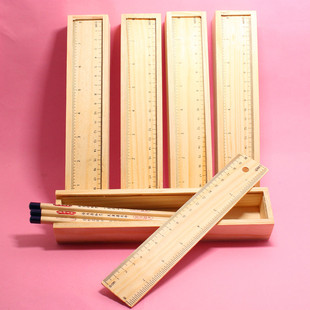 韩国文具原木尺子铅笔盒/可抽拉木制笔盒/文具盒/收纳盒 批发