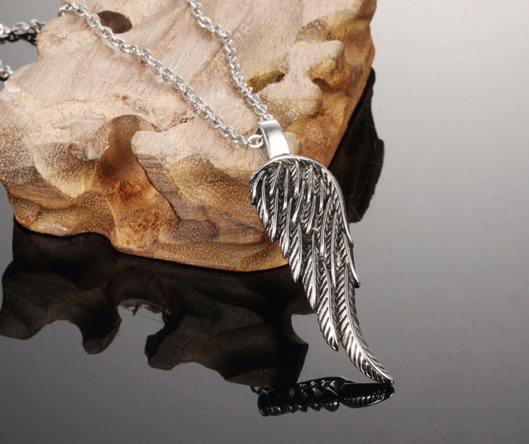977 项饰品 精钢品质 潮男款复古风 天使的翅膀颈链 男士羽翼项链