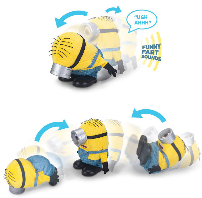 2015电影 小黄人大眼萌 声控 会说话 放屁 翻跟斗 毛绒公仔手办