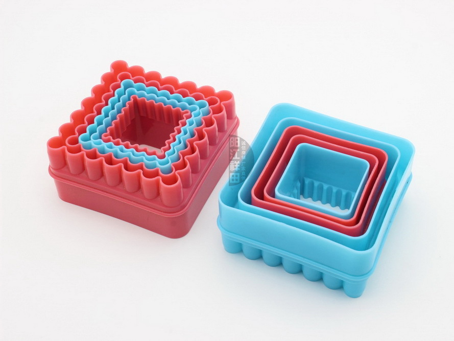 阳江厂家 蛋糕模 塑料饼模 烘焙模具 正方形双面花边压模