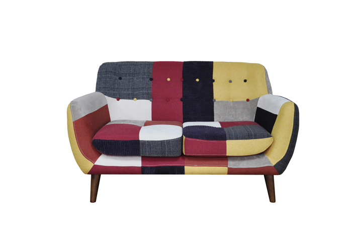 日式现代小户型创意拼色家具个性单人双人三人位彩色布艺组合沙发