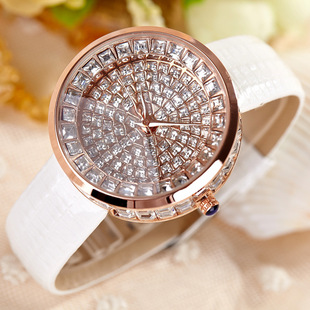 百瑞表业韩版时尚大表盘女表 满钻爆闪水钻皮带表时装表手表批发