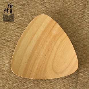 伯仲木餐具 木碟 三角形木碟子 橡胶木碟子 日式餐具