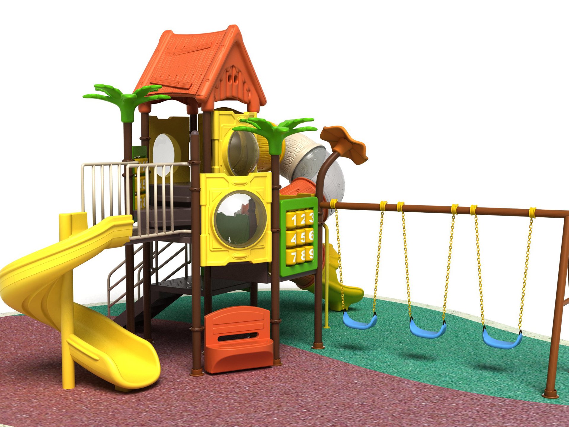 厂家直销幼儿园专用游乐设备户外滑梯秋千组合 游乐园儿童秋千