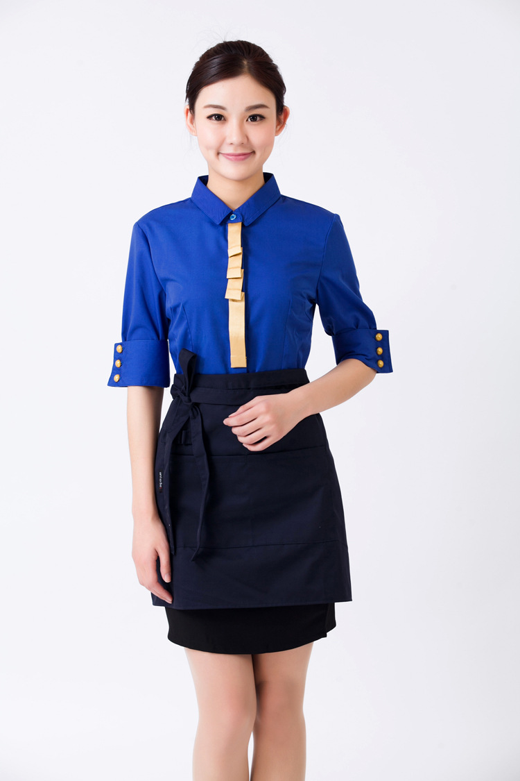 酒店工作服夏装女餐厅饭店火锅店服务员工作服短袖餐饮服务员服装