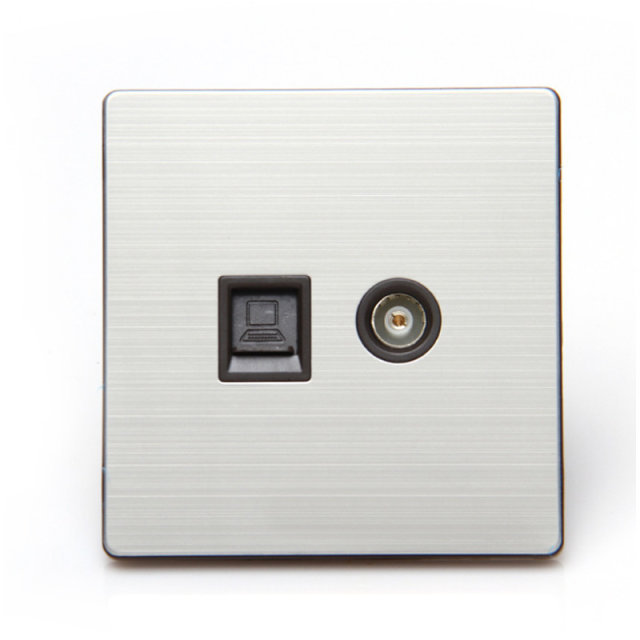 直销双孔电脑电视面板 电脑电视插座 双孔信息插座面板商家供应