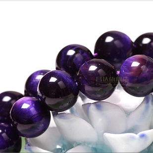 东海收藏级顶级天然紫虎眼石散珠diy 猫眼石 隔珠子圆珠子配珠批