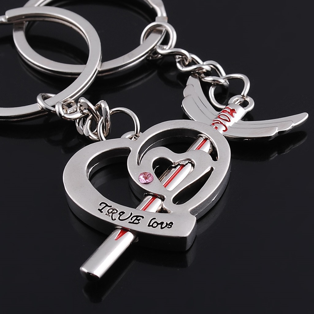 创意情侣钥匙扣 一箭穿心钥匙扣 情人节礼品钥匙扣 精美小商品