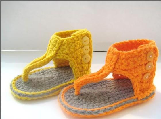 厂家批发手工针织婴儿鞋冰丝棉线宝宝凉鞋软底鞋双层底花朵款lx6