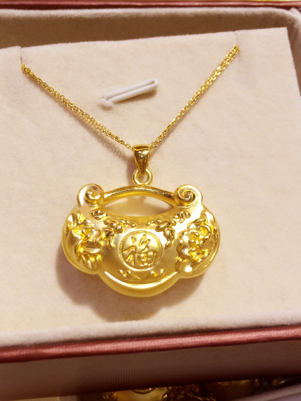 3d硬金 999千足金黄金平安锁 厂家批发