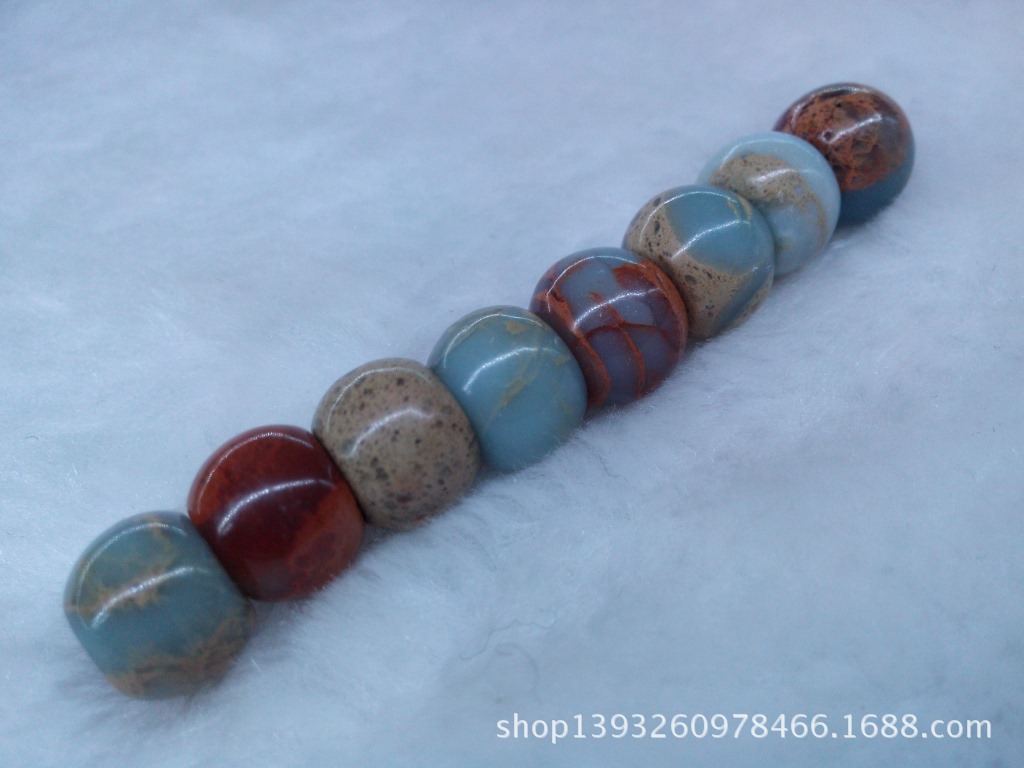 天然正品寿山石藏式隔珠鼓珠 佛珠手链必备饰品配件