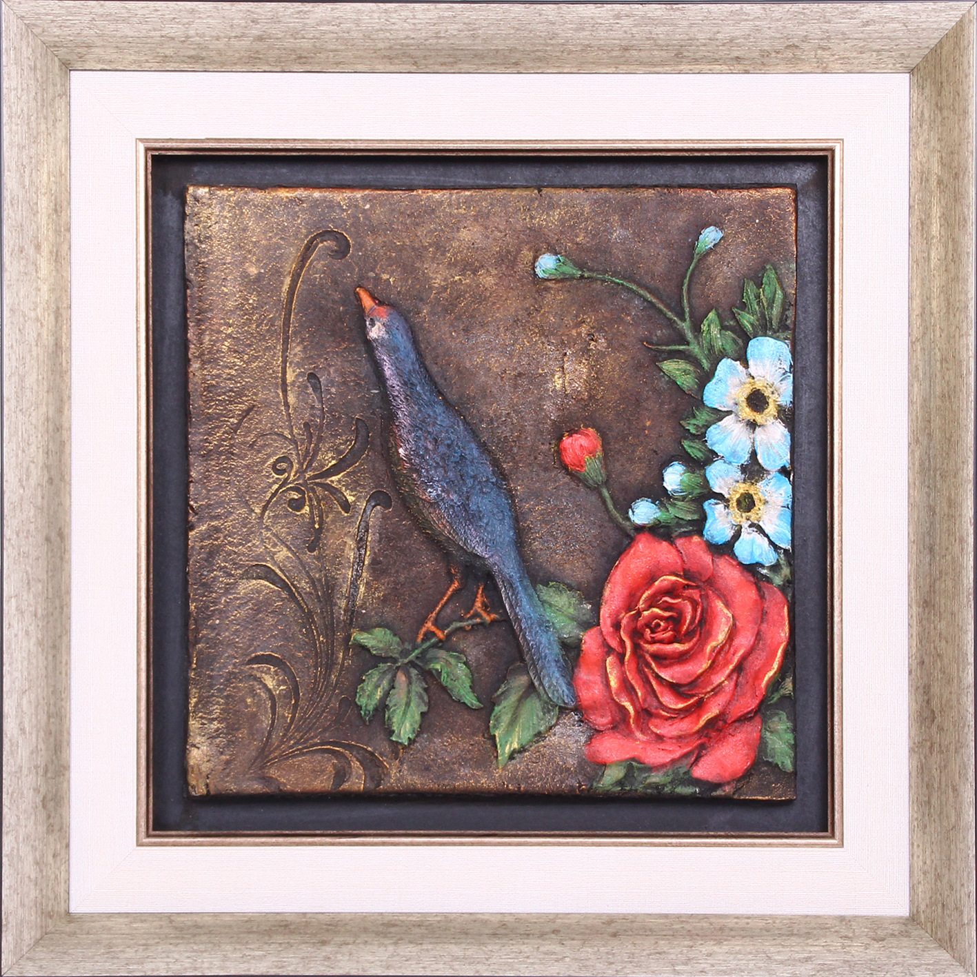 简欧花卉系列 双拼套画 竹炭浮雕装饰画 环保装饰壁画 厂家直销图片