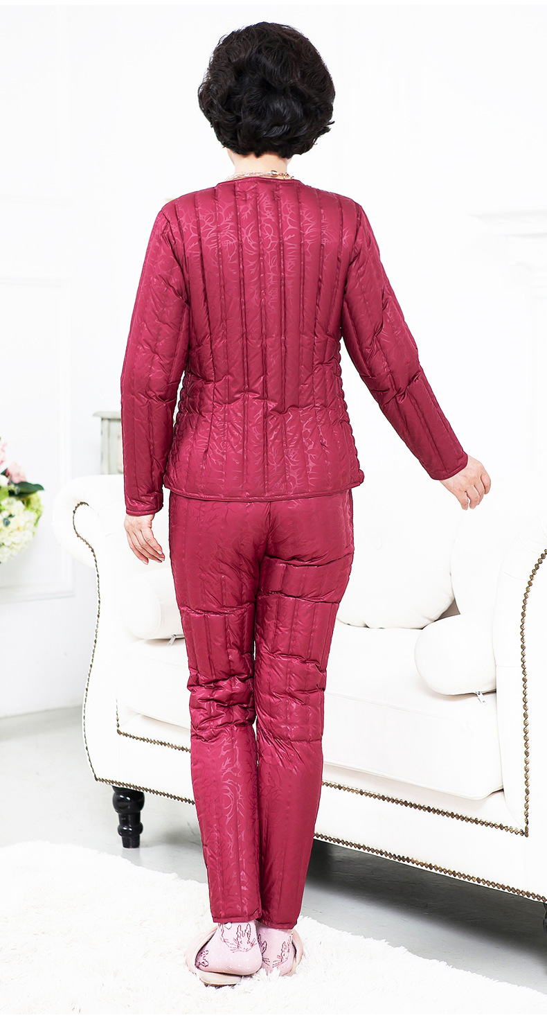 南极人新款中老年保暖内衣套装女加厚加绒纯色防寒套装妈妈装秋冬