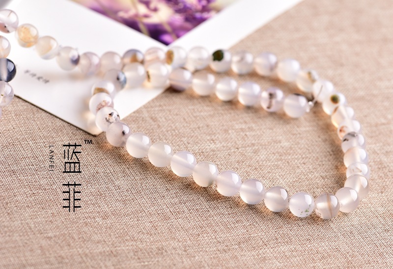 蓝菲 天然水晶 原色海藻石 黑白水草玛瑙半成品批发