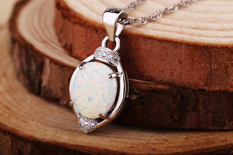 s925纯银吊坠 镶嵌天然冰种澳宝 许愿瓶吊坠时尚纯银吊坠厂家批发