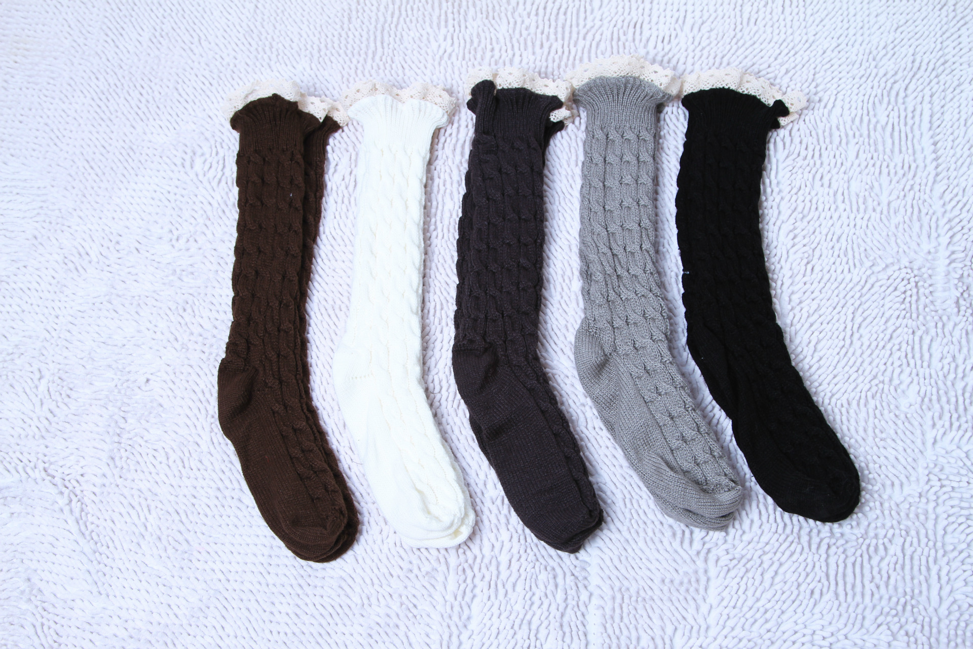 2015新款麻花花边时尚腈纶加厚袜子