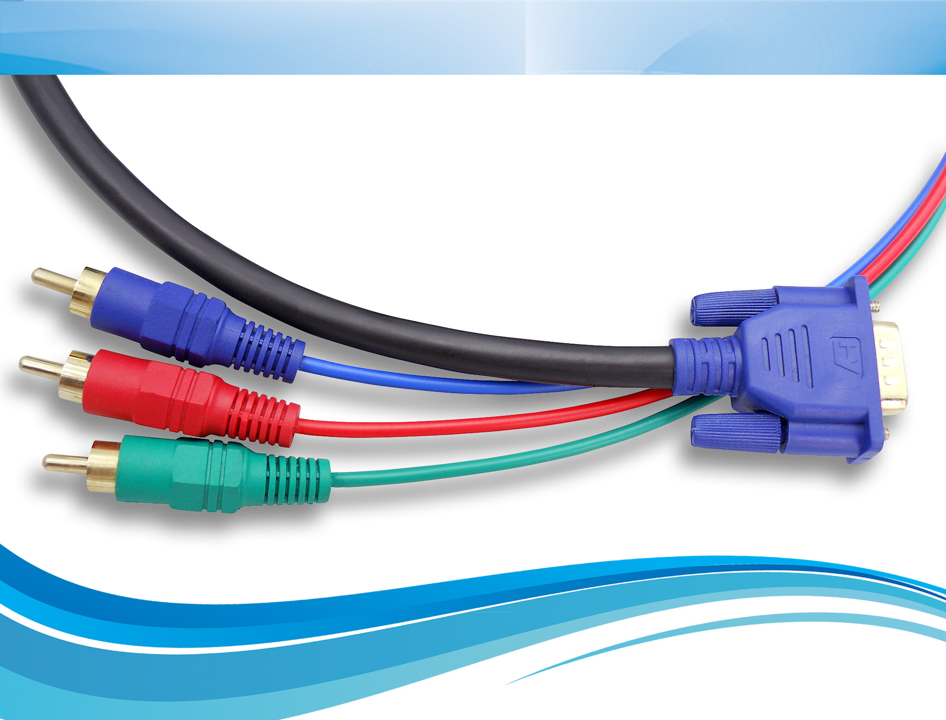 hoy鸿颖 直销色差转vga转换线 vga转3rca vga转3莲花头