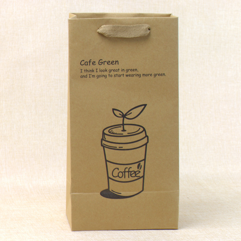 热销星巴克纸袋定制 奶茶杯牛皮纸定做 饮料手提纸袋加厚可logo