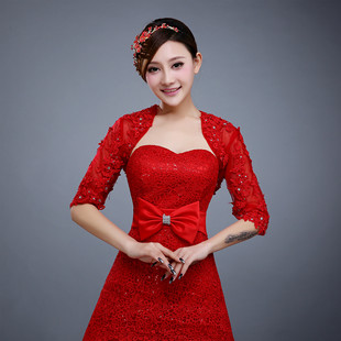 婚纱新娘披肩夏季套头红色披肩晚礼服小披肩夏百搭披肩