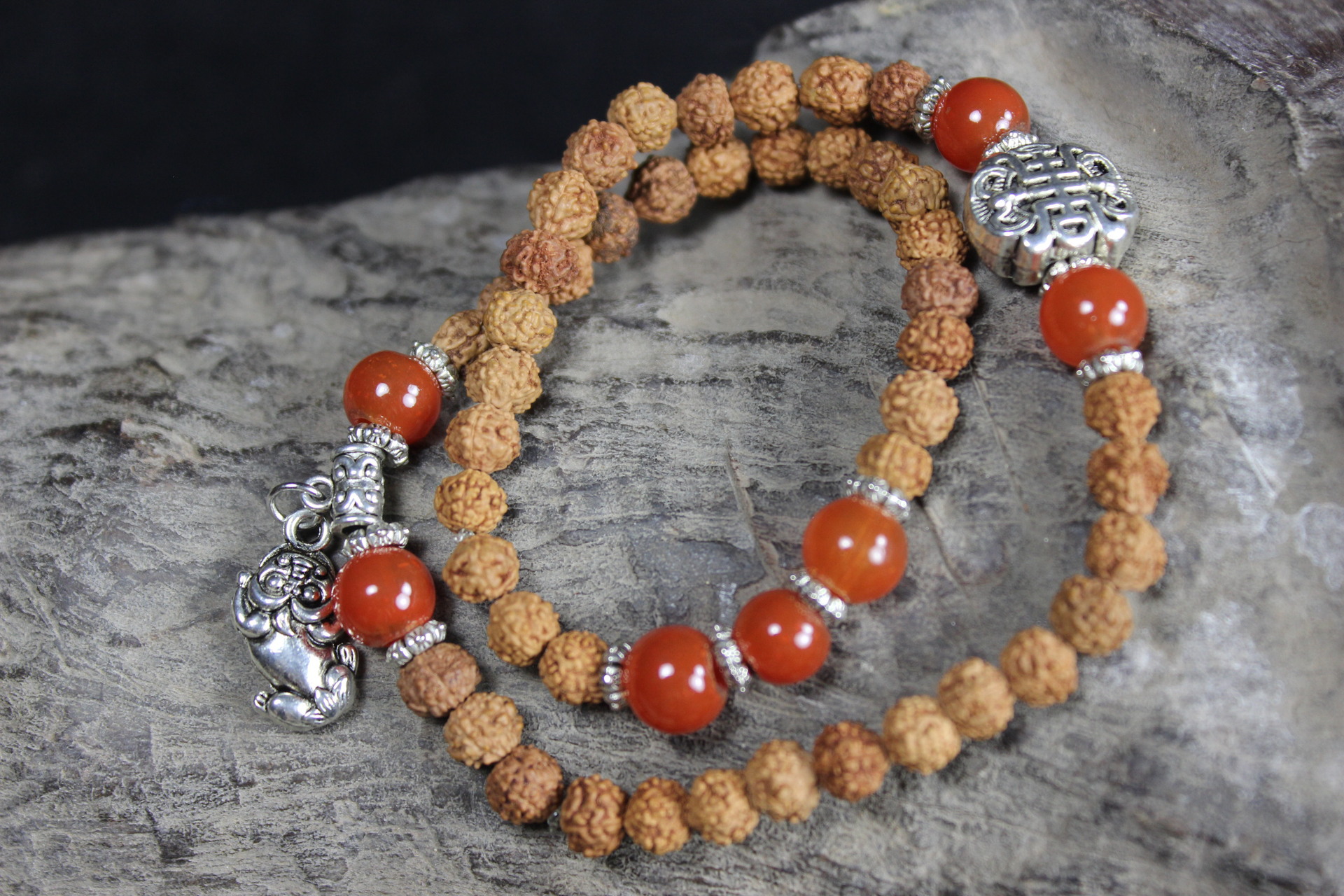 【善斋】天然金刚菩提佛念珠手链手串 驱邪避灾红玛瑙手饰