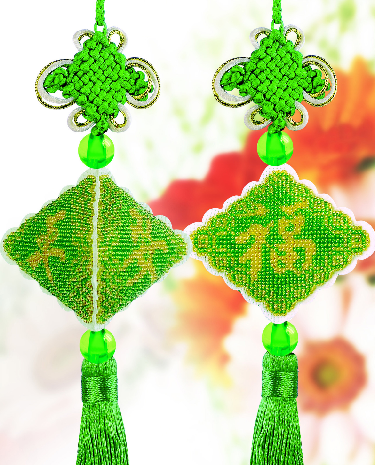 新品全珠绣汽车挂件/平安福满珠绣车挂 十字绣珠绣平安福百财批发