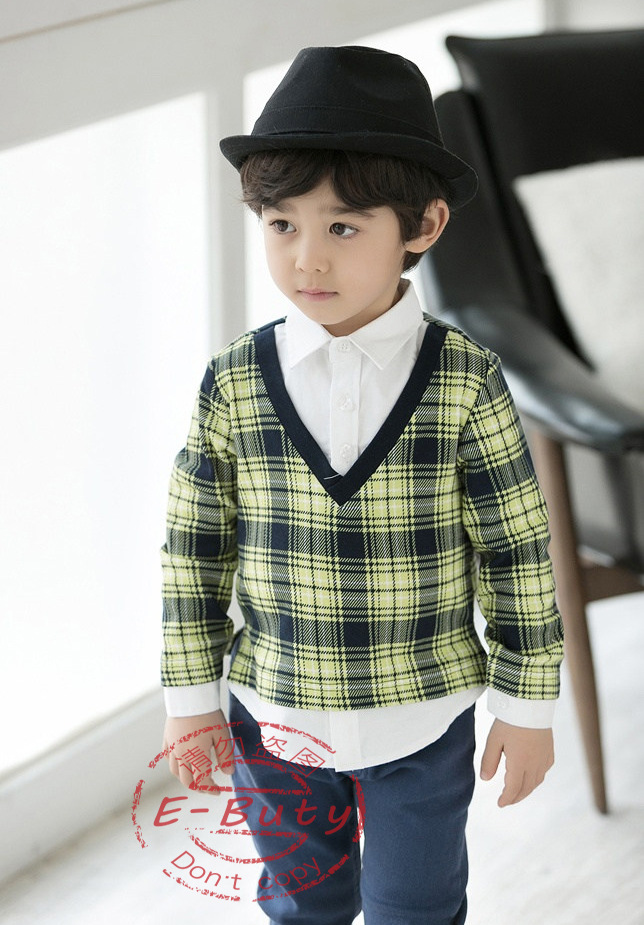 厂家直销 外贸童装 ebuty 21秋款2015新款男宝帅气休闲绅士套装