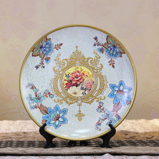 特价复古欧式陶瓷挂盘 精美高档装饰盘 美式乡村工艺品 家居摆件