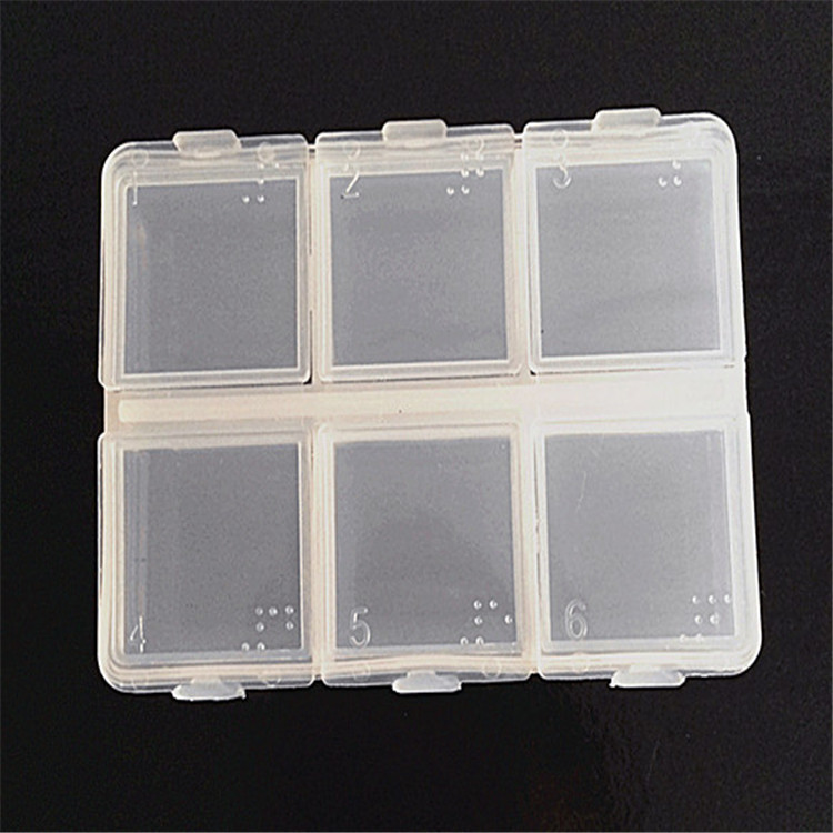 透明6格盲人药盒 盲文便携药盒 老人保健药盒赠品药盒 塑料 厂家