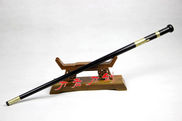 云南大理白族自治州龙泉宝剑拐杖剑手杖剑圆头黑檀木铜装剑登山剑礼品