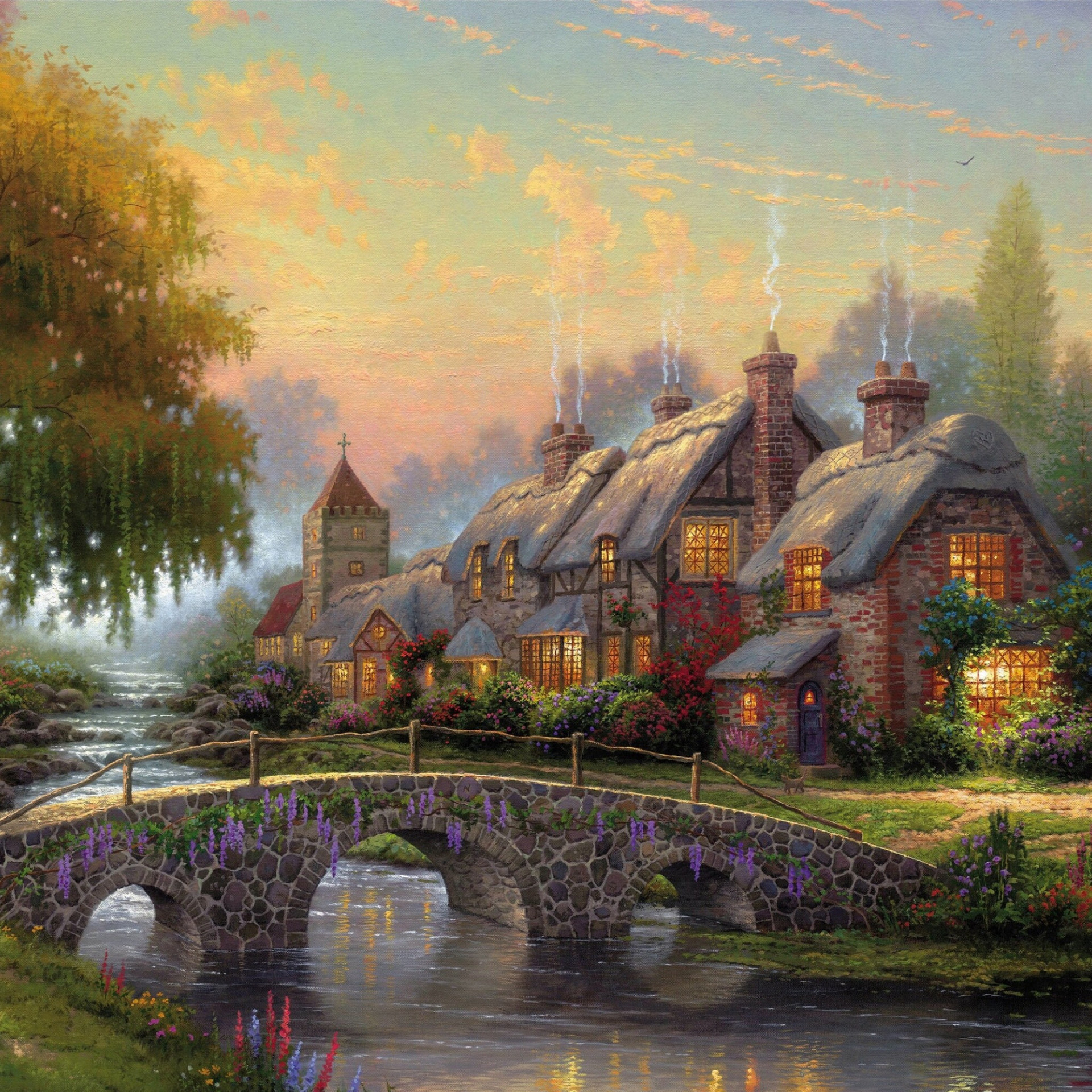 钻石画 贴钻画十字绣手工diy镶钻石绣梦中的家 梦幻梦境花园小屋